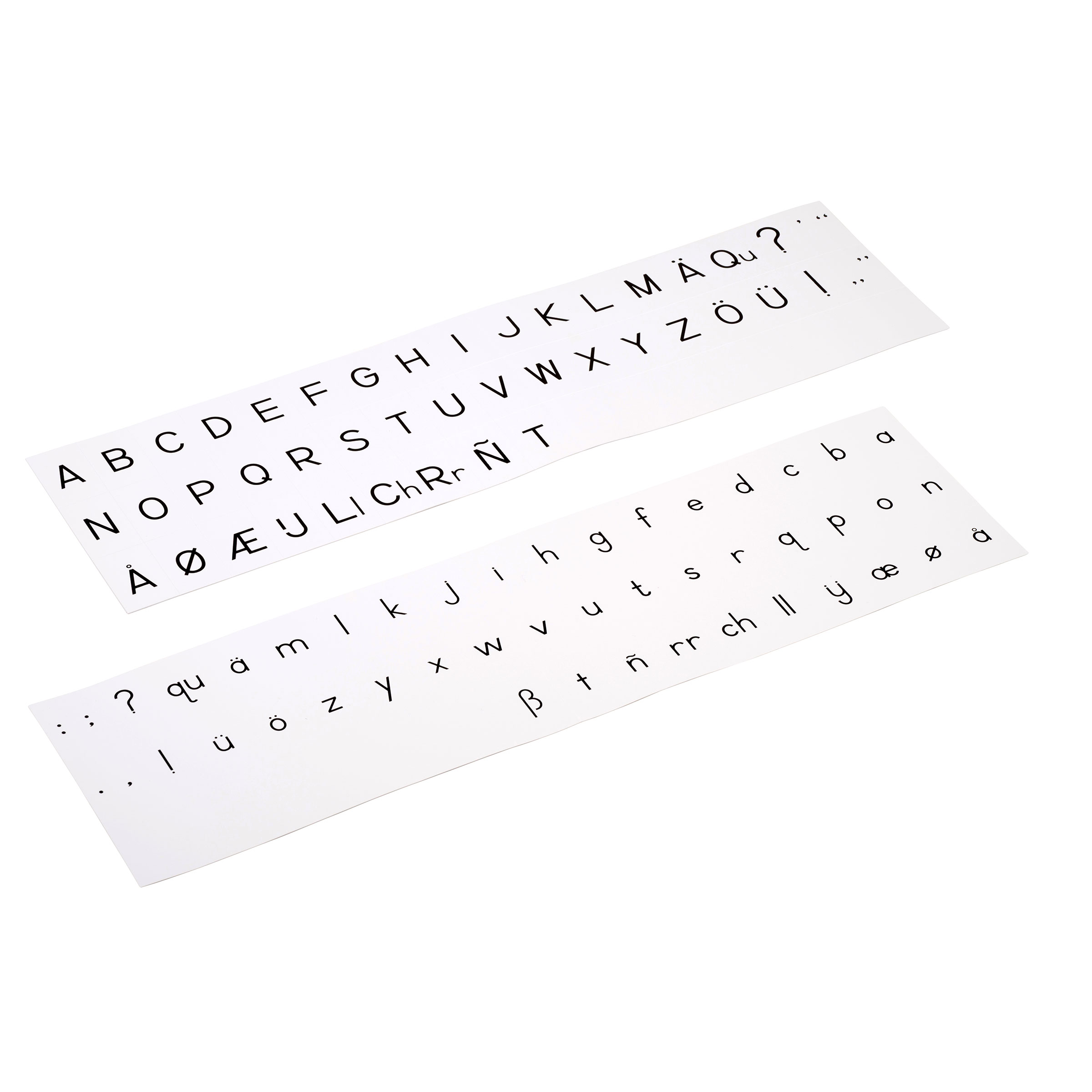Aufgedruckte Buchstaben: Druckschrift, schwarz (englisch) - Montessori Sprache