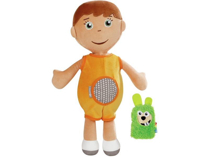 Stoffpuppe Emotion Baby Victor mit Kuscheltier zum Thema Gefühle, ab 0 Jahren