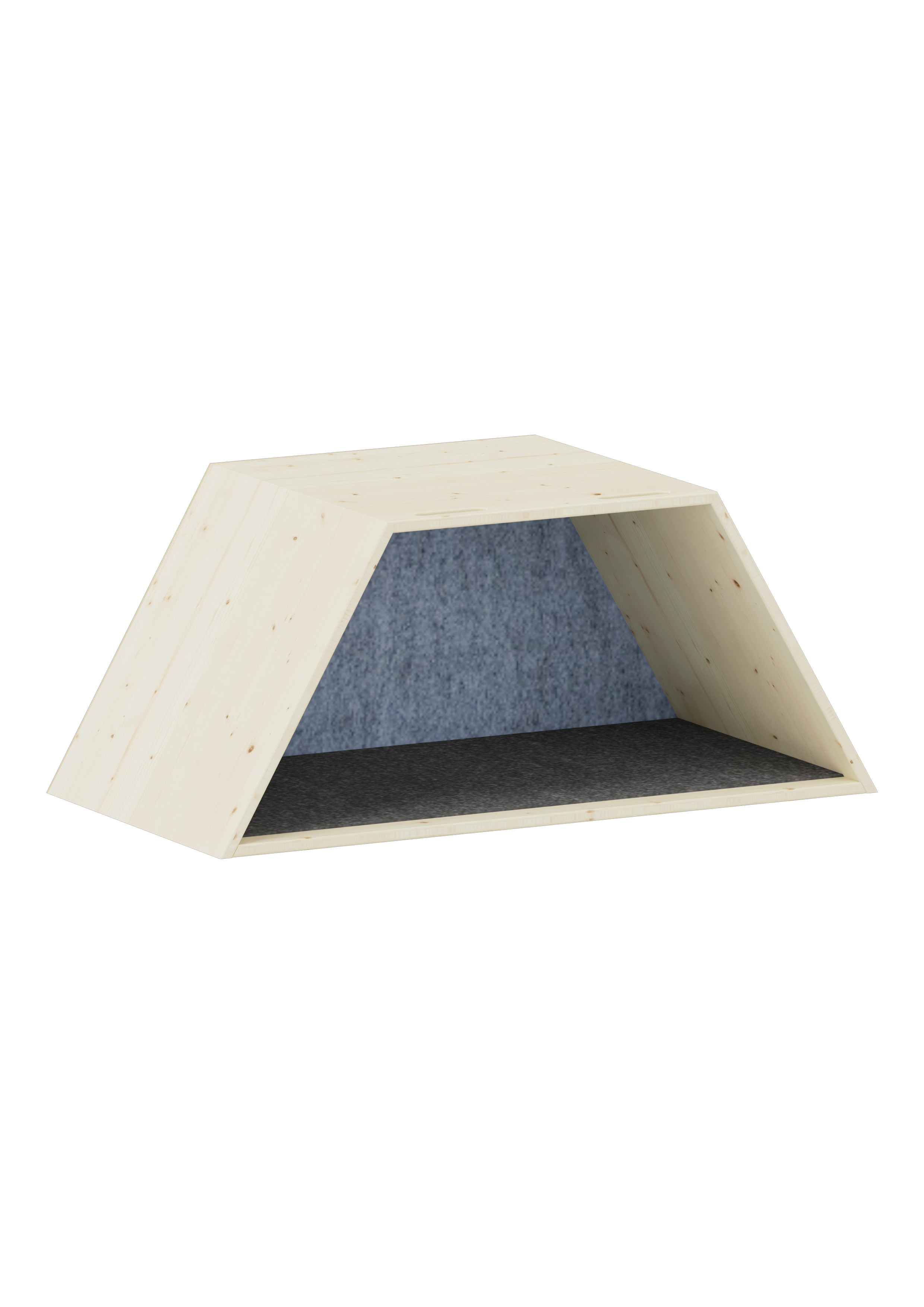 Lernwabe® Flip Halbe Wabe Größe M, Boden grau, Rückwand hellblau