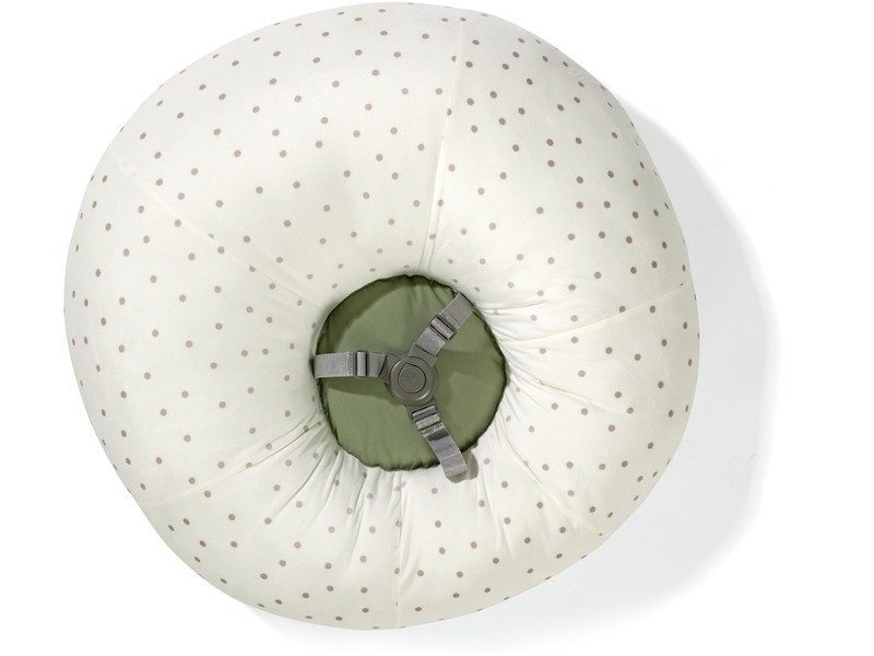Babykissen Kuschelnest mit Gurt und Samtbezug, Ø 65 cm, ab 0 Jahren, elfenbein