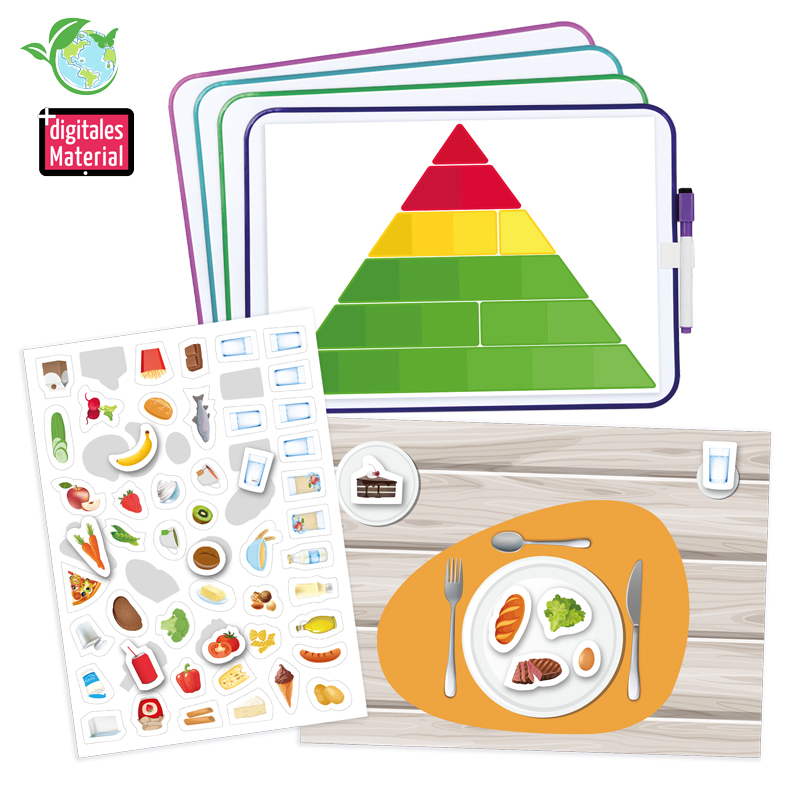 Gruppen-Lernset Gesunde Ernährung, magnetisch, mit Whiteboards, 130-tlg.