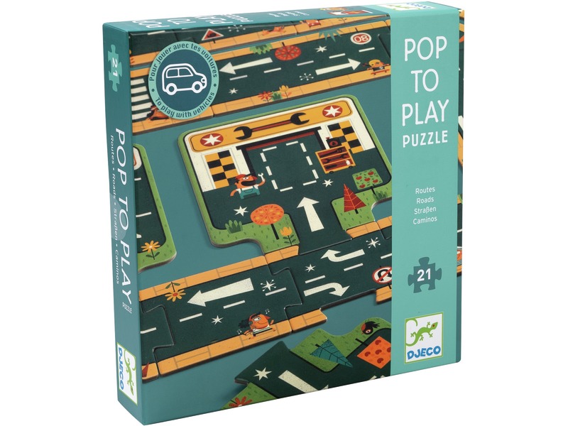 Bodenpuzzle Straßen für Spielautos, erweiterbar, 21 Teile, ab 3 Jahren