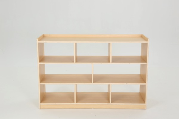 Kinder-Regal, Raumteiler, hoch, Gerade, 8 Fächer, 120x39x80 cm, Ahorn