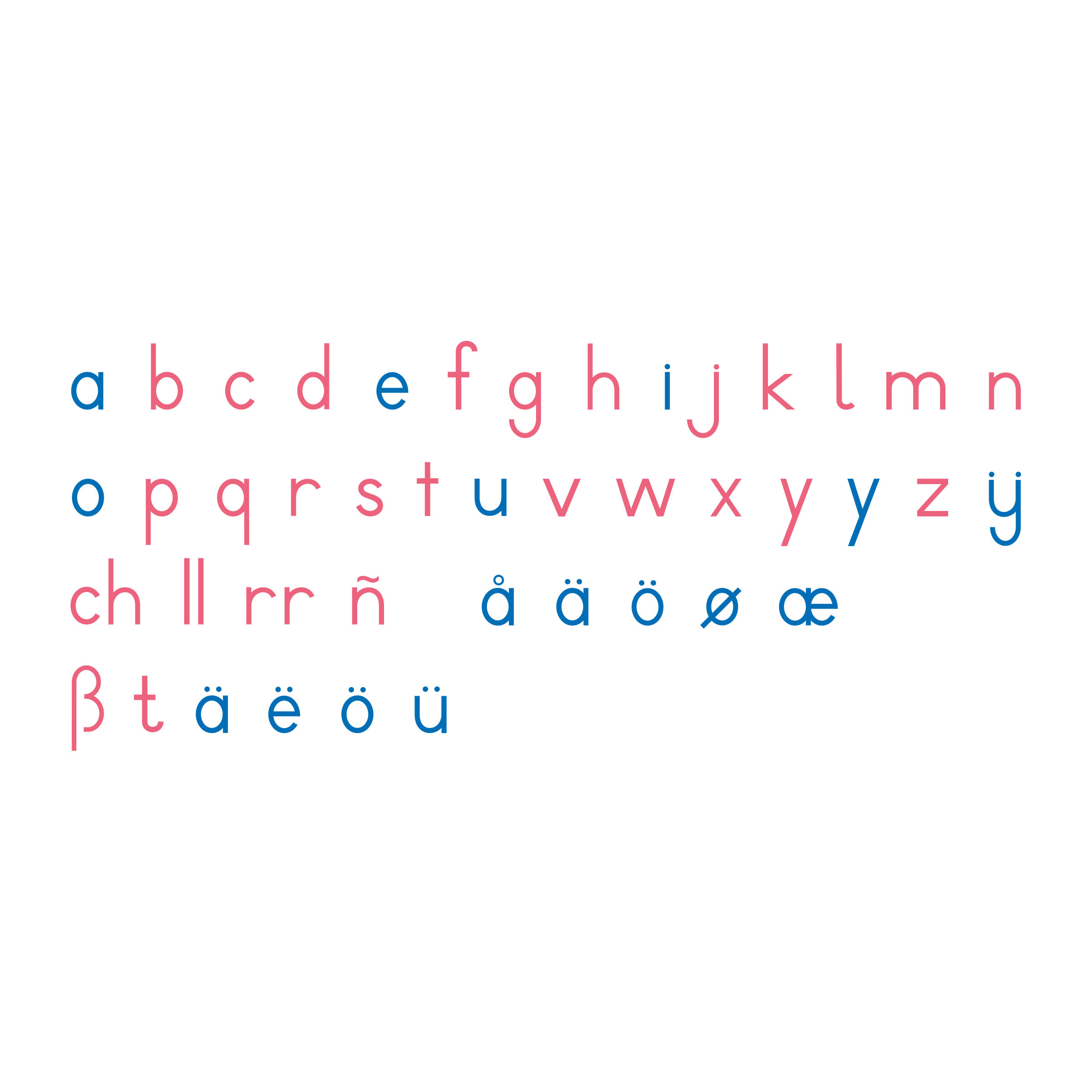Bewegliches Alphabet, groß: Druckschrift (englisch) - Montessori Sprache