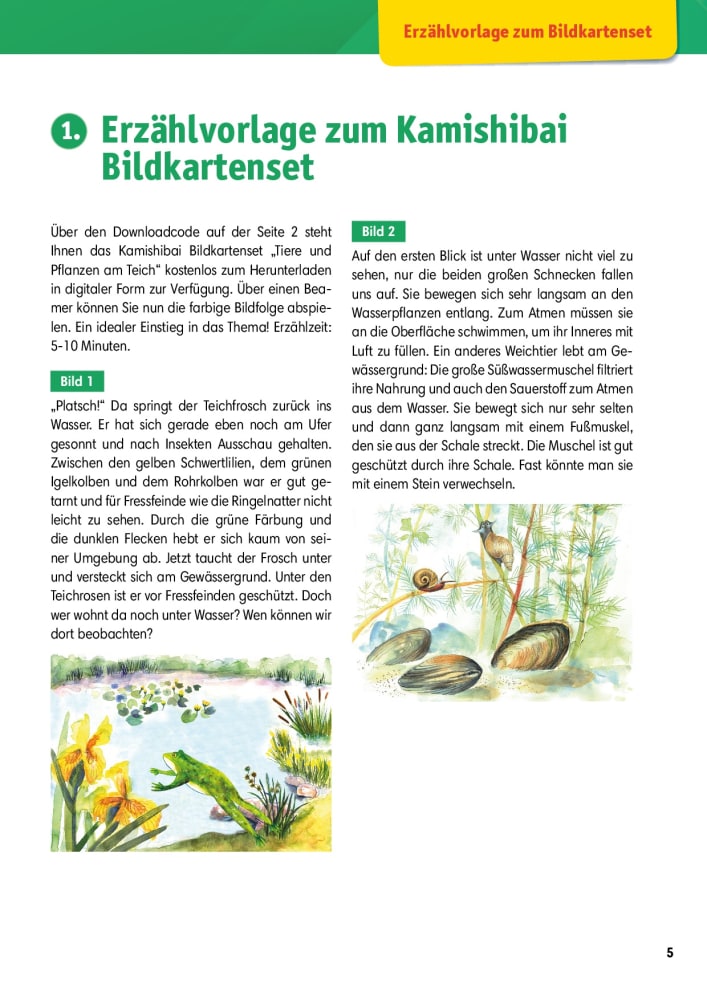 Arbeitsmaterial Tiere und Pflanzen am Teich, Heft, 6 bis 10 Jahre