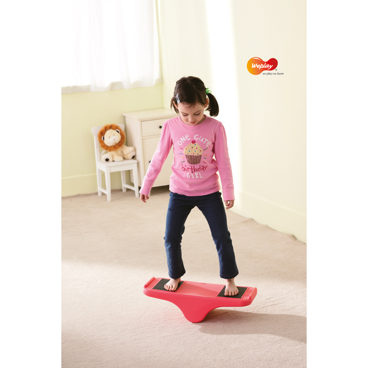 Balancier Wippe, hohe Wippe zur Balanceschulung, 55 x 24 x 15 cm, ab 3 Jahre