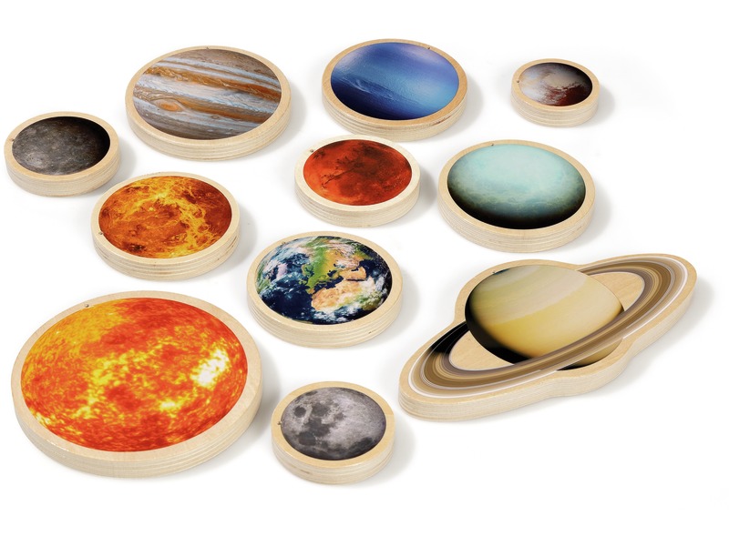 Planetenscheiben Sonnensystem, 11 Scheiben mit A3-Poster, ab 3 Jahren