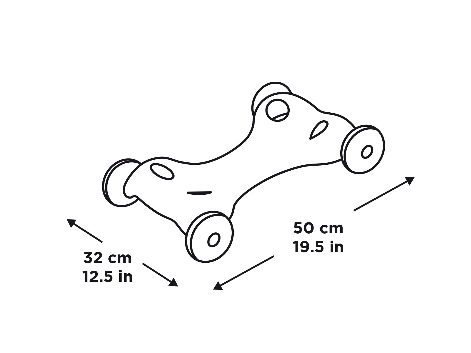 Rollbasis Gymnic Speedy Base für Rody-Hüpftiere, weiß