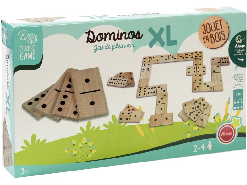 Riesen-Domino aus Holz, 28 große Steine, ab 3 Jahren