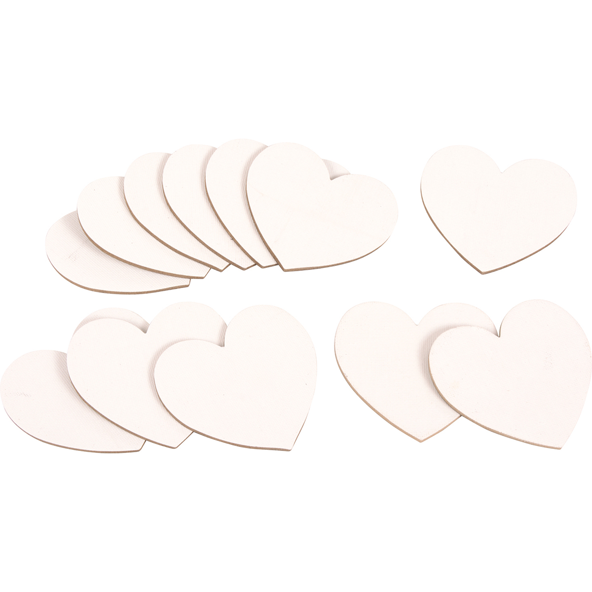 Magnet Leinwandherzen klein 12er Set 7,5 x 7,5 x 0,3 cm, magnetische Herzen