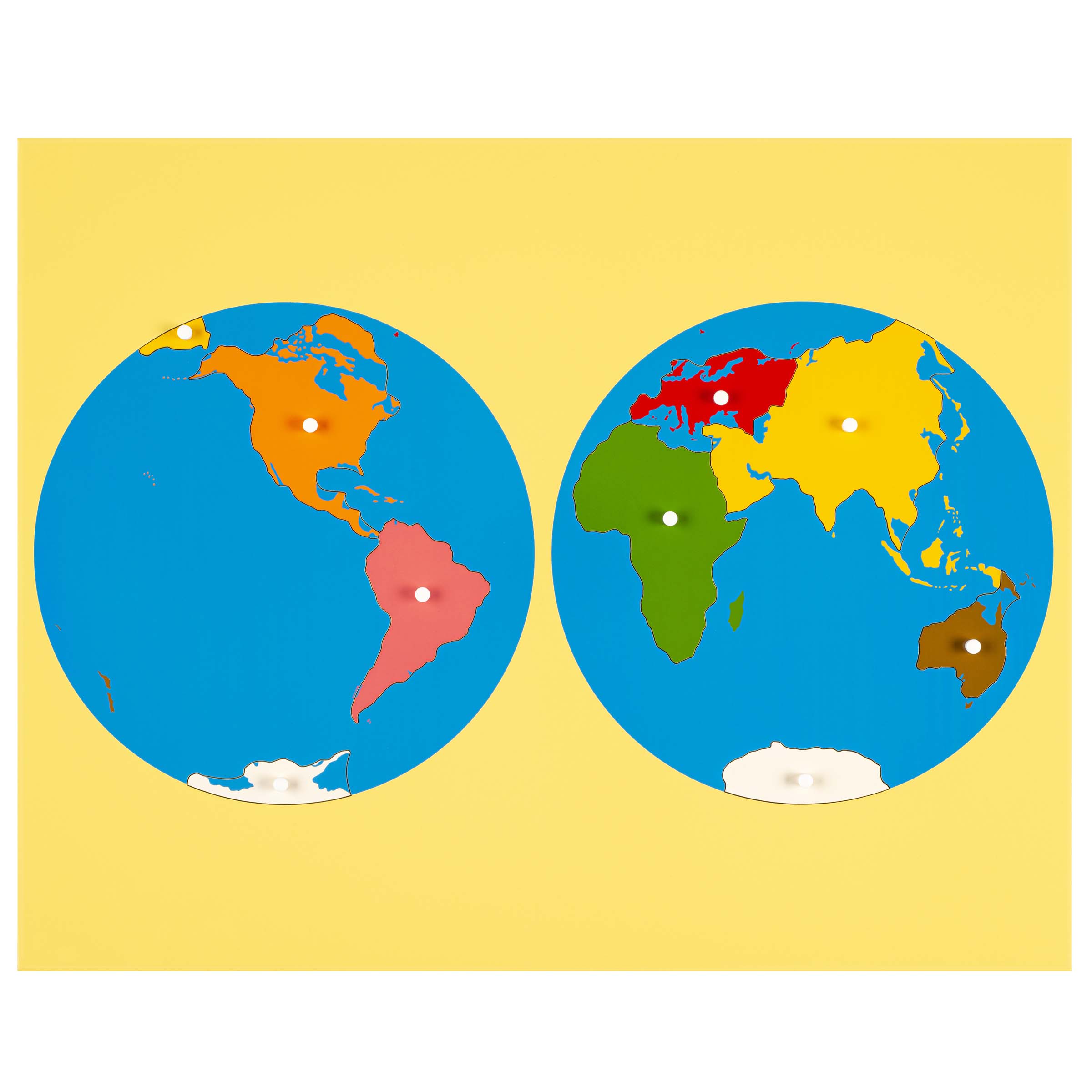 Puzzlekarte Erdteile - Montessori Geographie