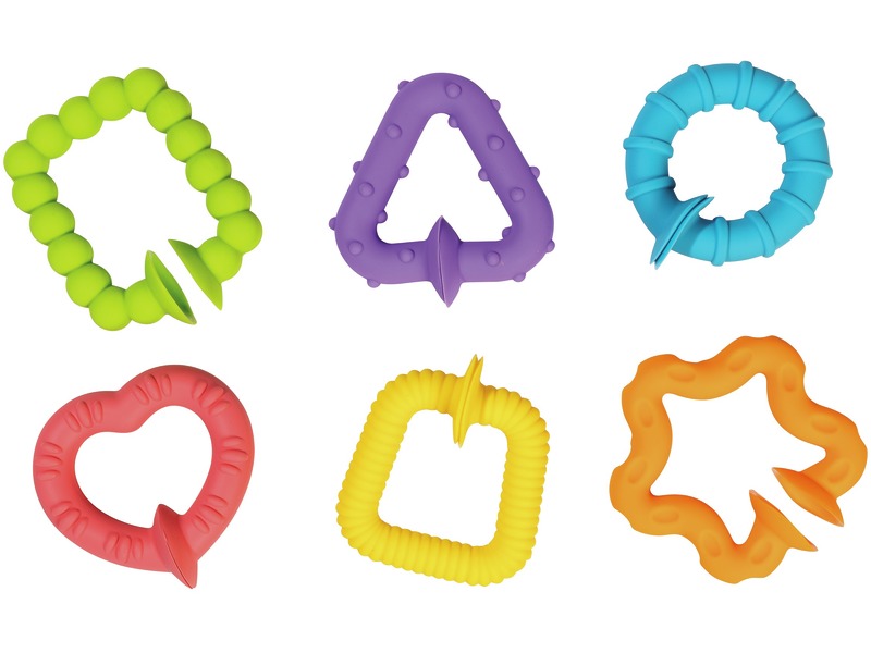 Fidgets mit Saugnäpfen, strukturiert und taktil, 6 Stück, ab 3 Jahren