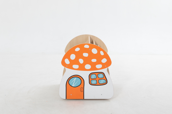 Kinder-Bücherwagen, Pilz, mit Rollen, 60x58x61 cm