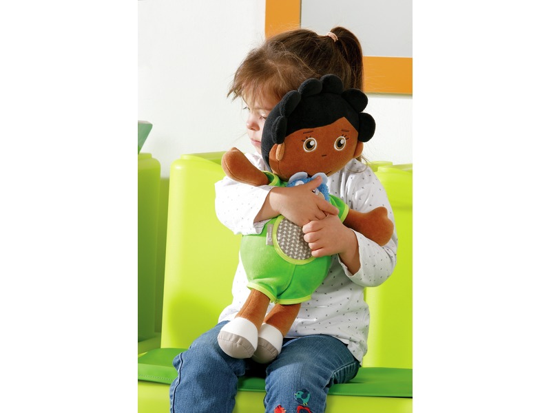 Emotionspuppe Baby Lea aus Stoff mit Kuscheltier, ab 0 Jahren