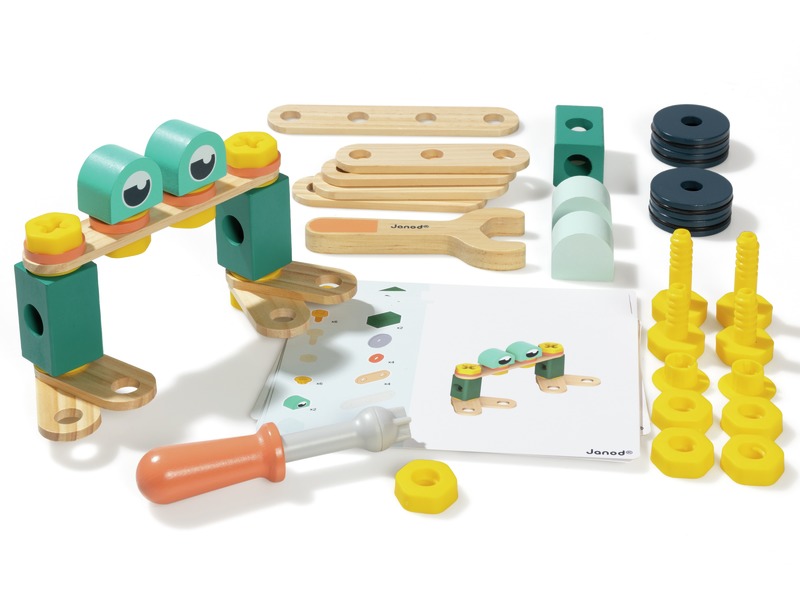 Bauspiel Brico Kids zum Schrauben aus Holz, 50 Teile, ab 3 Jahren