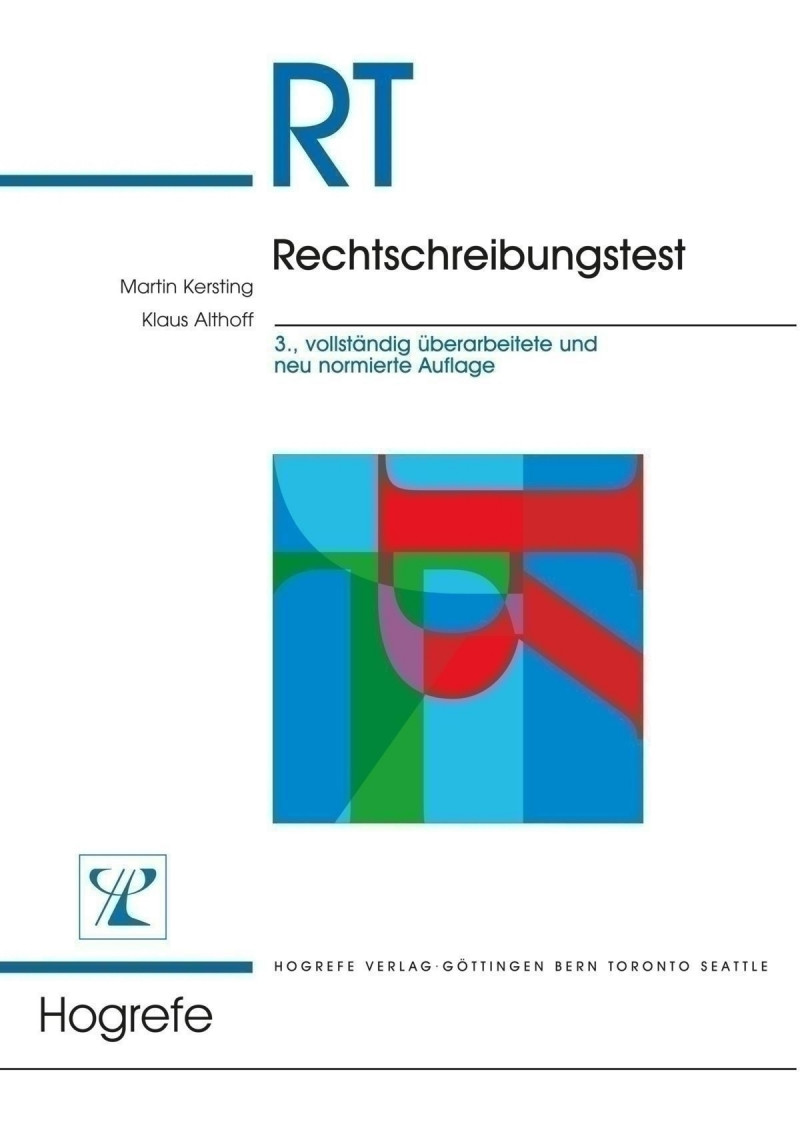 RT Rechtschreibungstest, Manual, 15-30 Jahre