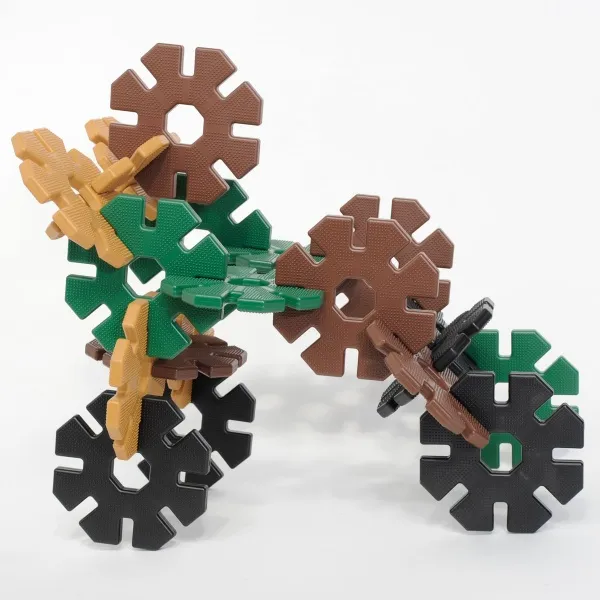 Große Steckblumen, Giant Polydron Octoplay, Starterset, Natural Colors, 21 Teile, aus Recyclingkunststoff, für Kinder