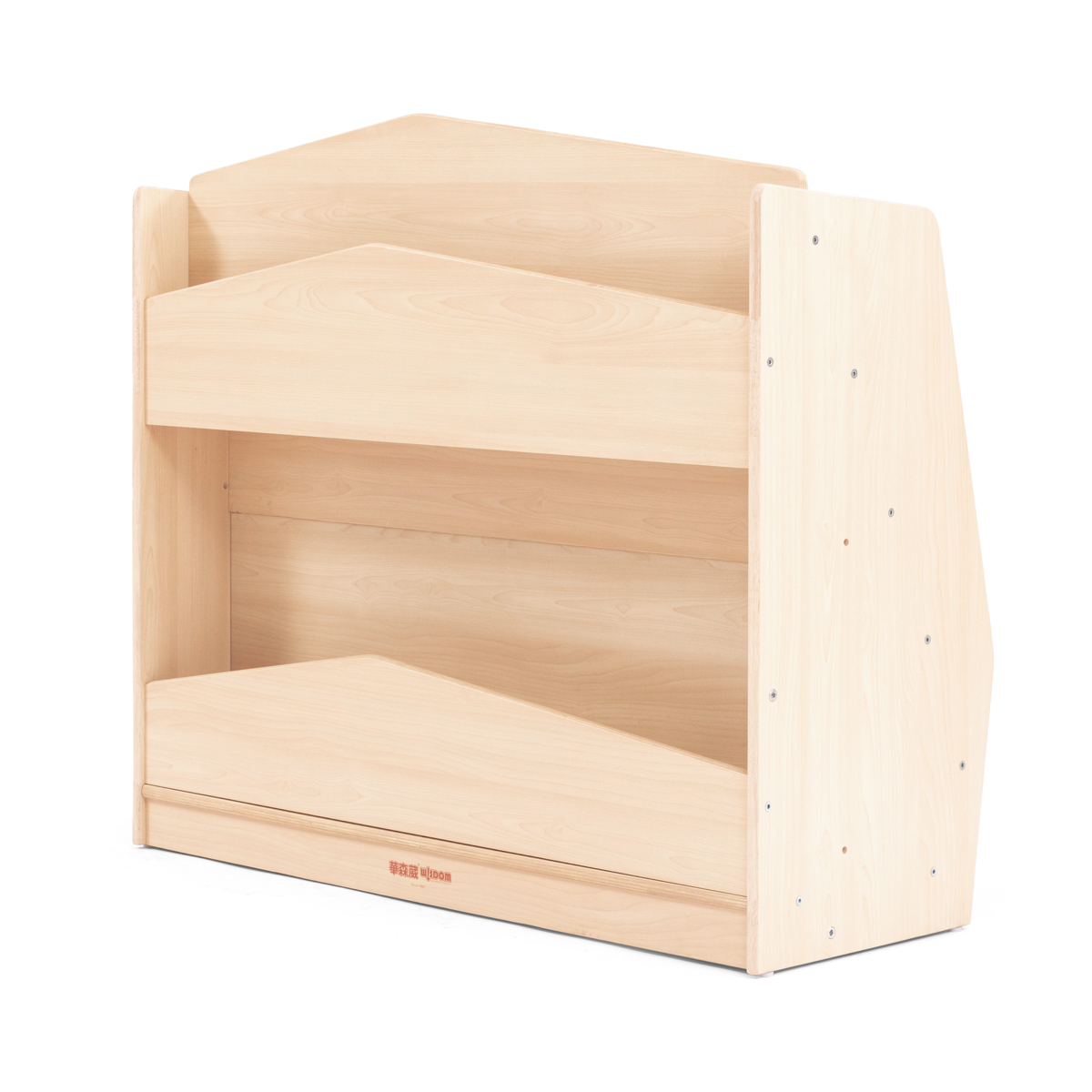 Kinder-Bücherregal, 4 Fächer, frontale Präsentation, 100x40x87 cm, Ahorn