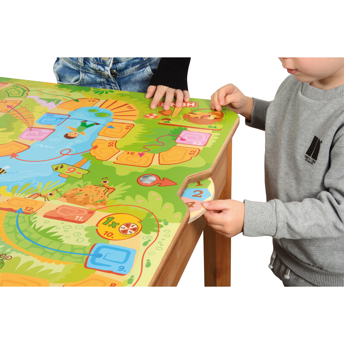 Spieltisch Abenteuer am Fluss, Leiterspiel für bis zu 6 Kinder, 101 x 62 x 66 cm