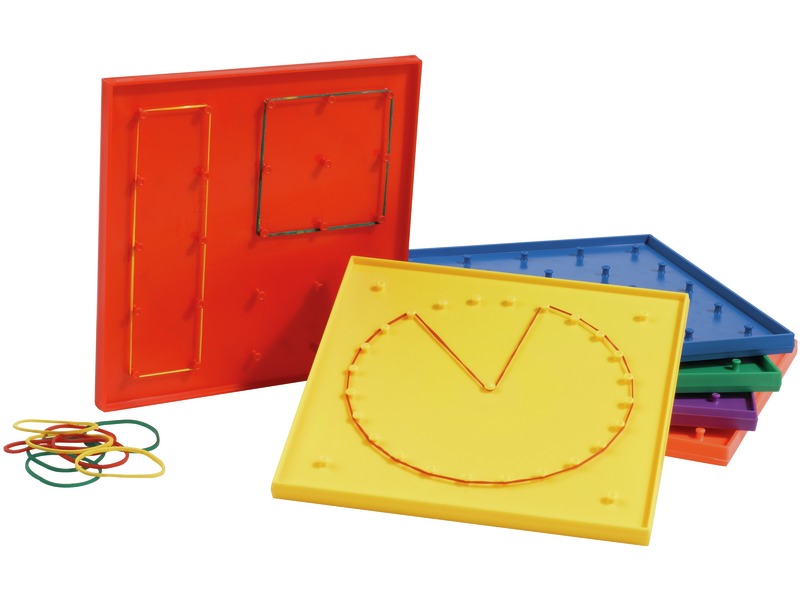Geobrett doppelseitig mit 120 Gummibändern, Länge 15 cm, 6 Stück, ab 6 Jahren