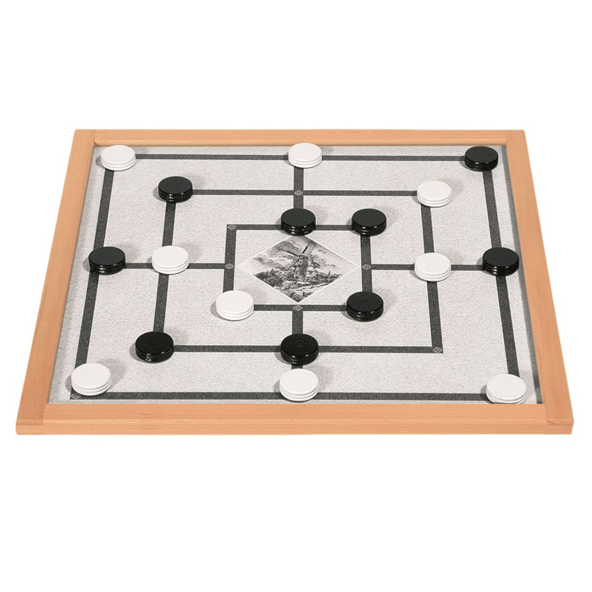Mühle, Brettspiel, groß, magnetisch, für 2 Spieler, 50x50cm