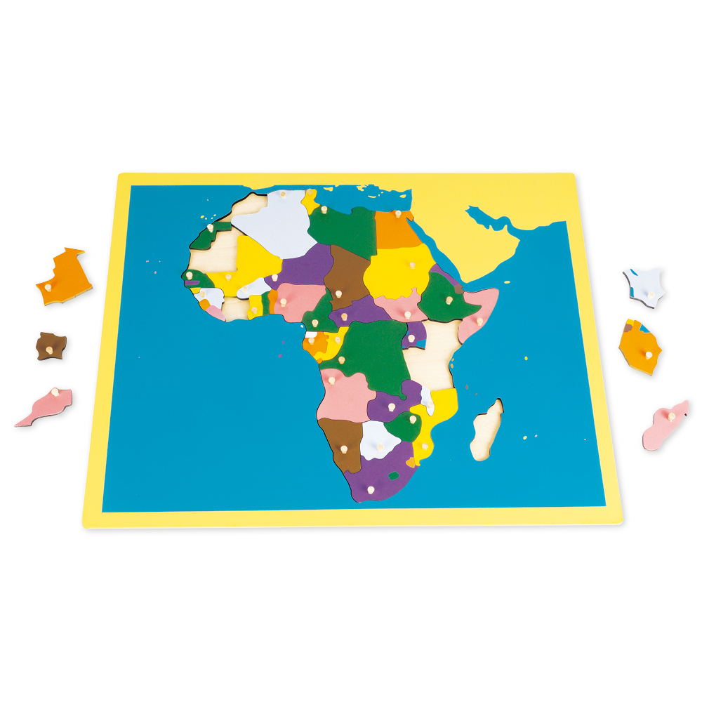 Montessori Puzzlekarte Afrika, ca. 57 x 45 cm