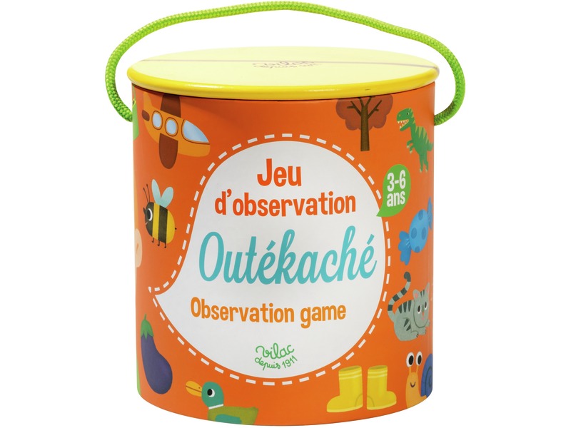 Beobachtungsspiel Outékaché aus Holz mit 100 Teilen und 100 Karten, ab 3 Jahren