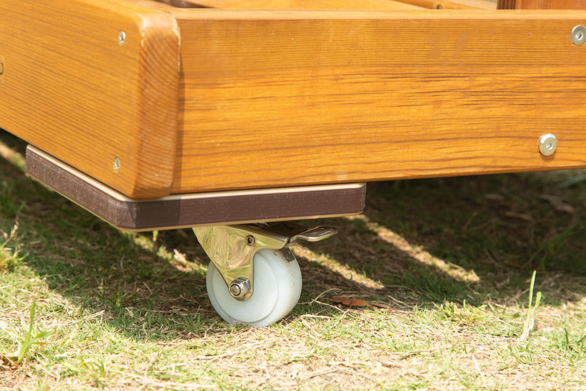 Mobiler Kinder-Gummistiefelwagen für draußen, freistehend, aus Holz, Outdoor