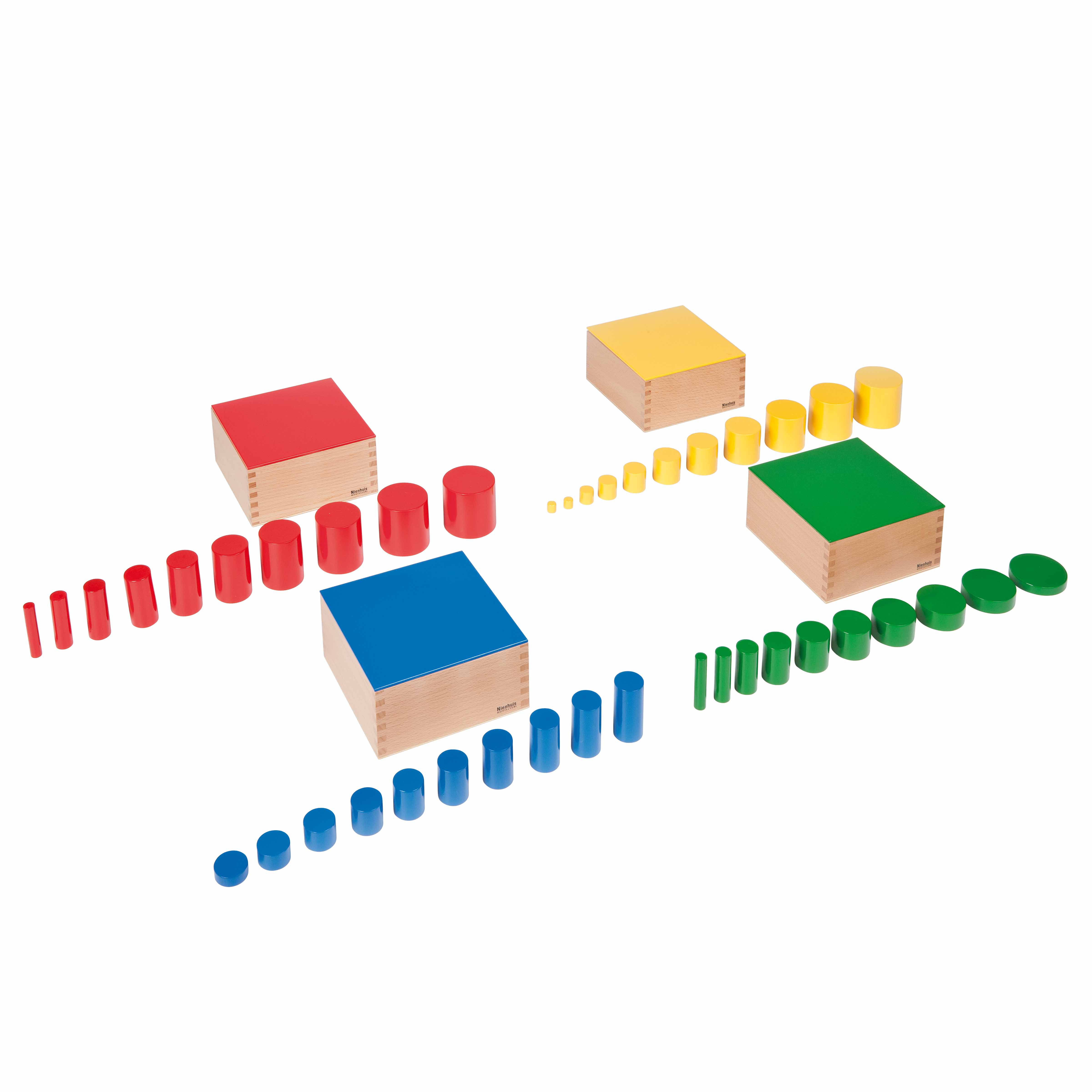 Farbige Zylinder - Montessori Sinnesmaterial