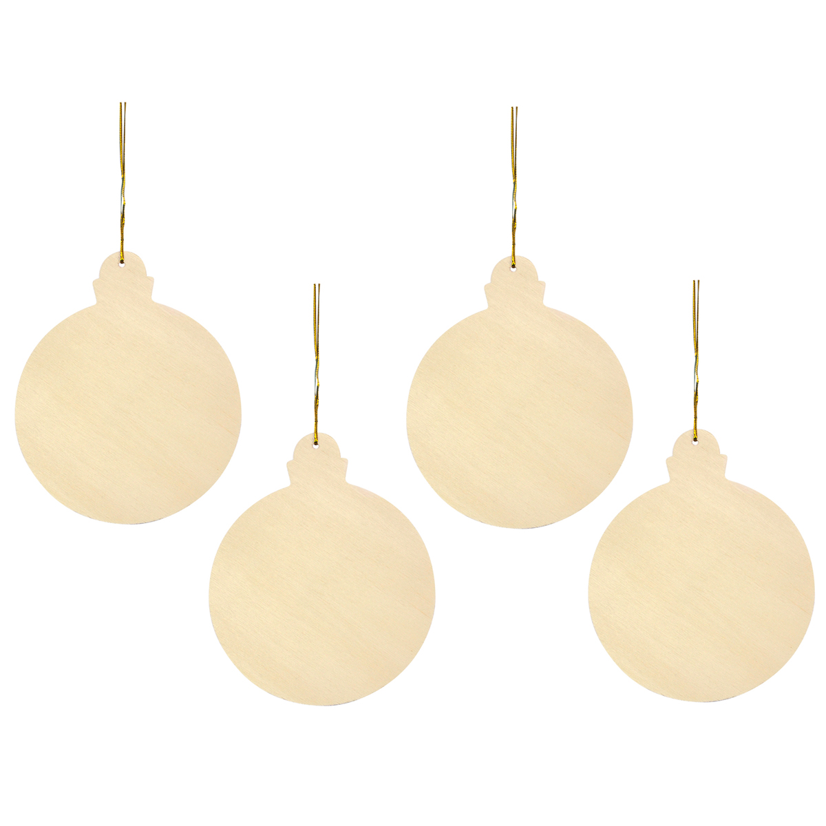 Christbaumkugeln 4er Set, Ø 11 cm, mit Goldfaden, 3 mm stark
