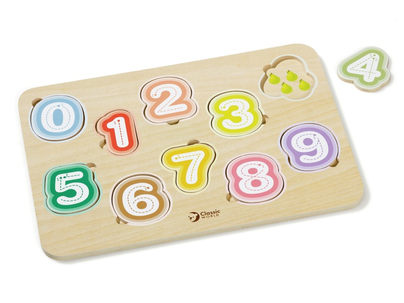 Steckpuzzle Zahlen aus Holz, 10 Teile, ab 2 Jahren