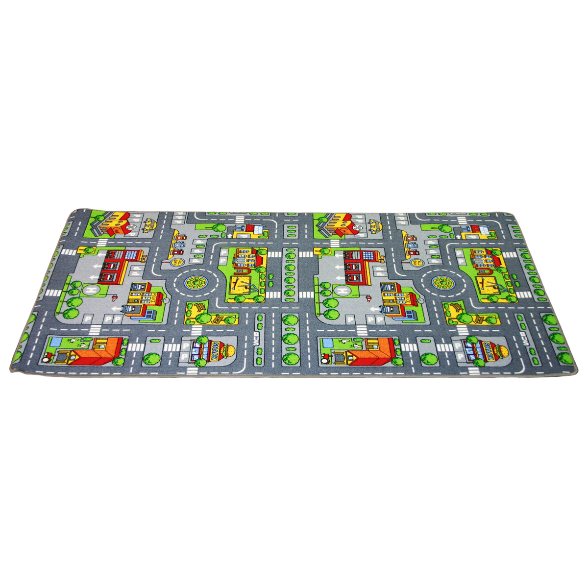 Spielteppich Straßenmotiv 100 x 190 cm, Spielteppich für Spielzeugautos