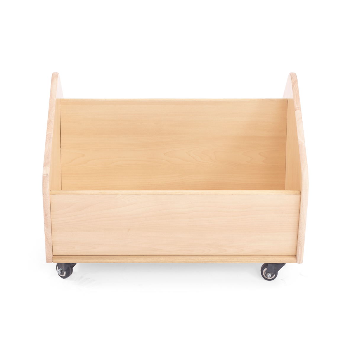 Kleiner Kinder-Bücherwagen, 2 Fächer, mit Rollen, 60x40x45 cm, Ahorn