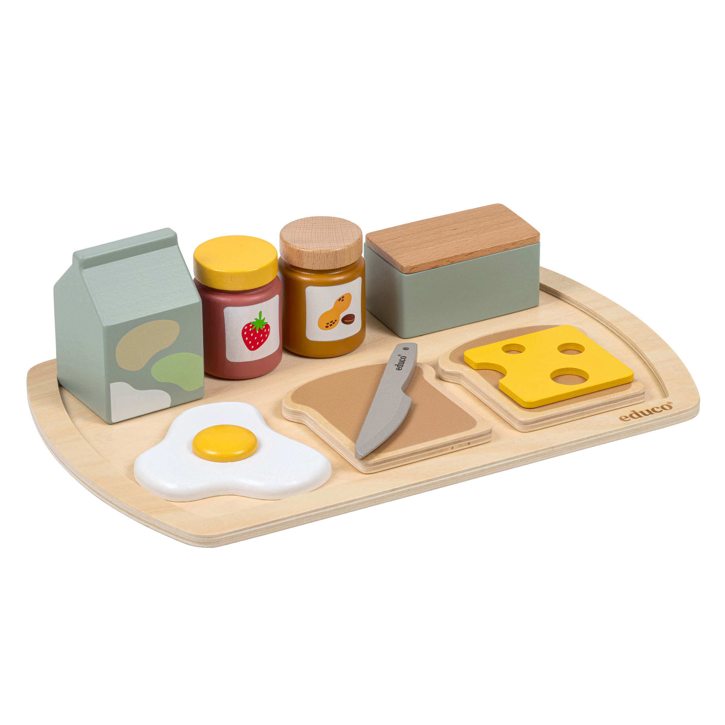 Frühstücksset für die Kinderküche, 10-teilig, Holz