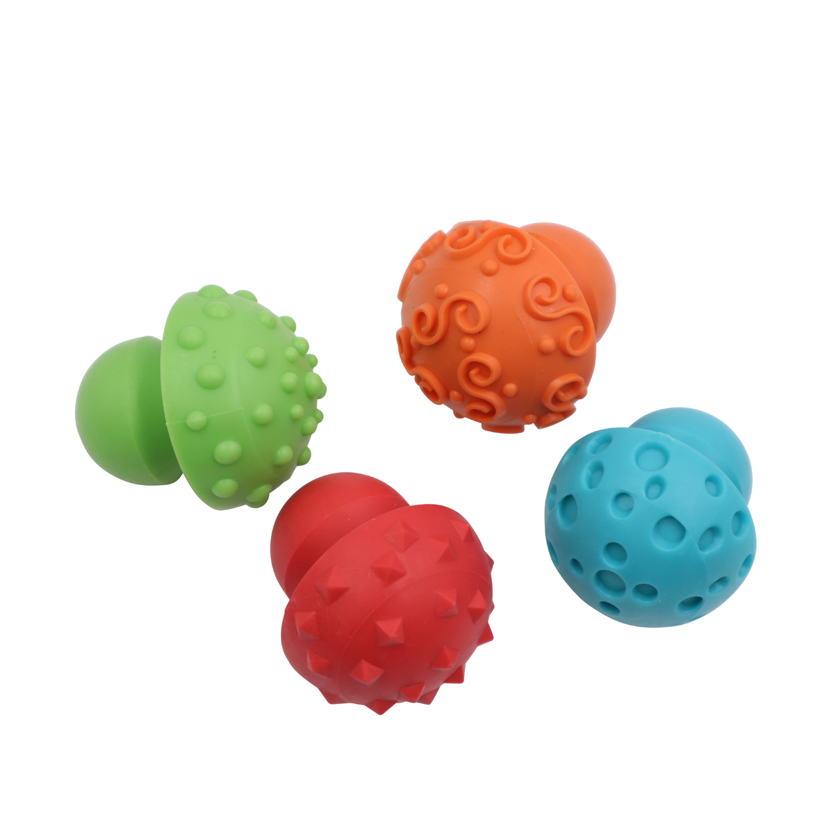 Halbkugelstempel 4er Set, Wirbel Punkte Ringe Tupfen, Ø 5,5 cm