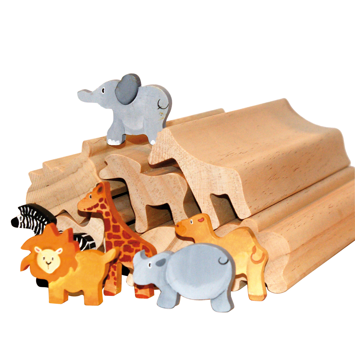 Profilholz Wildtiere 6er Set, 6 Stangen 5 x 30 cm, Figuren zum Basteln