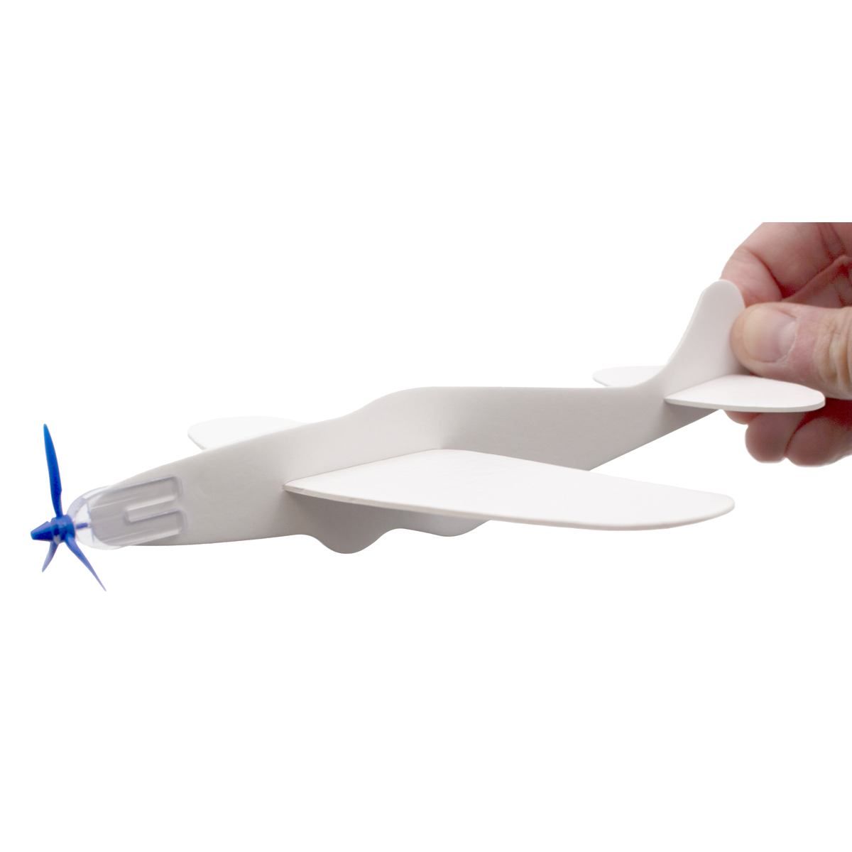 Styro Flieger 12er Set, 19 x 19 cm, bemalbar, Propeller und Klammer inkl