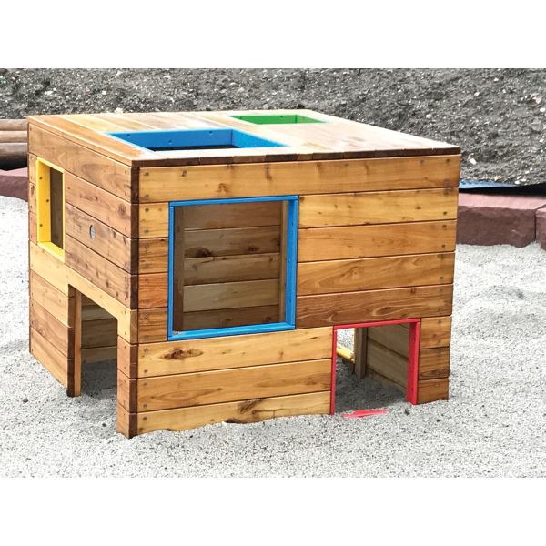 Spielhaus Würfel, 118 x 118 x 100 cm, Fenster 75 x 75 cm, ab 3 Jahre