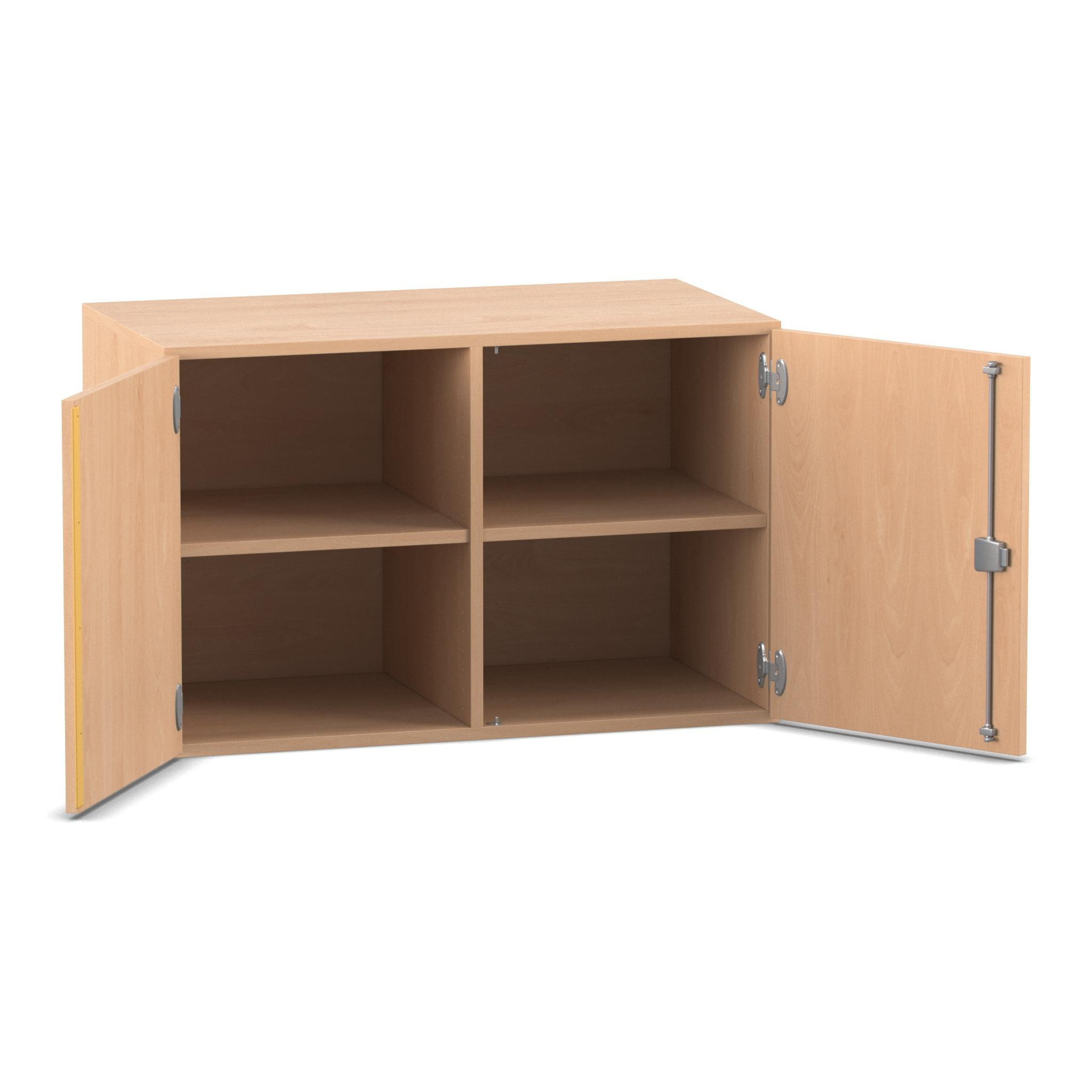 Flexeo® Aufsatzschrank, Buche hell, 4 Fächer, 2 Türen, HxBxT: 60,6x94,4x60 cm, Schloss