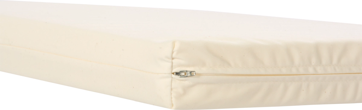 Matratze für Kinder-Schaumstoffbett klein, Baumwollstoff natur, waschbar, Krippe, 99 x 49 x 6 cm