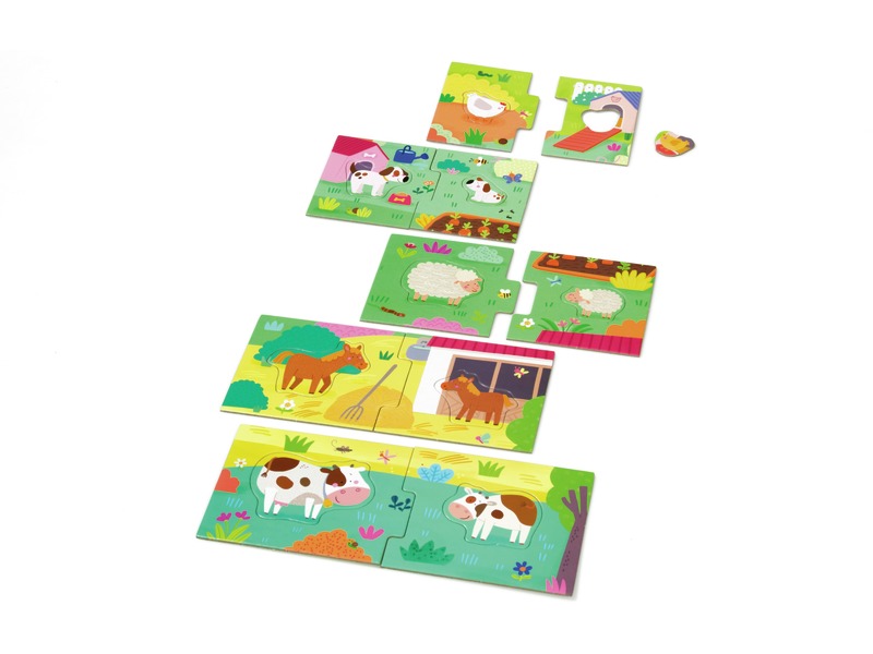 Tastpuzzle Der Turm der Tiere mit erhabenen Details, ab 2 Jahren