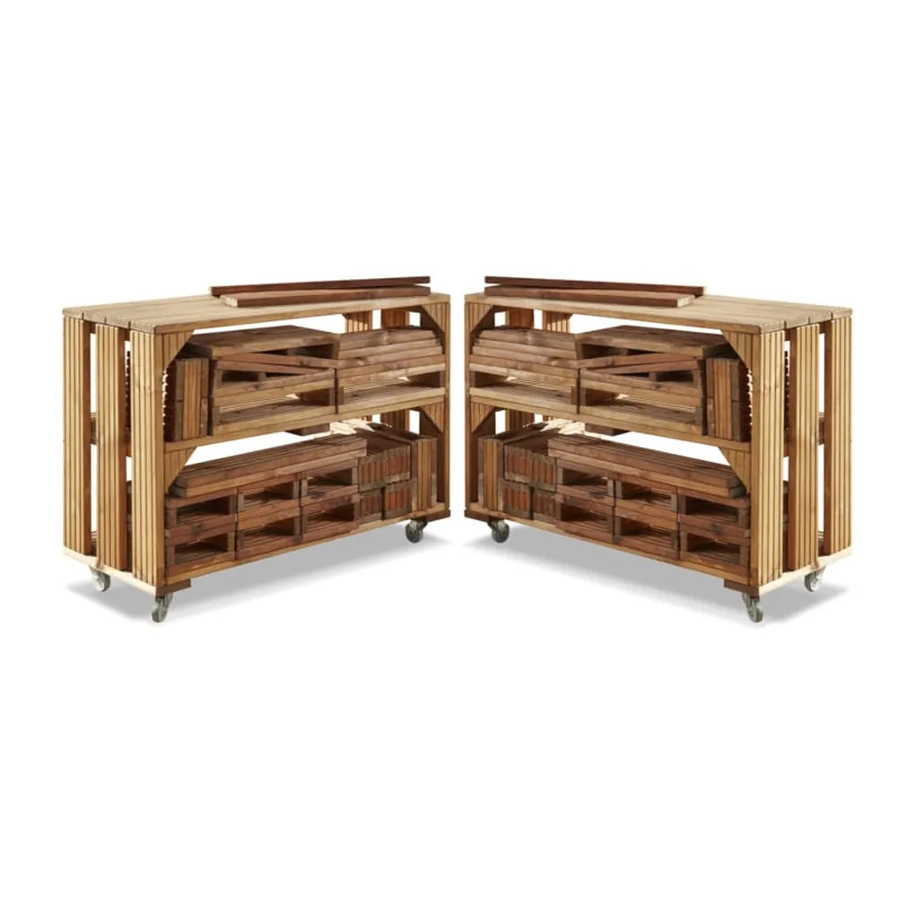 Holz-Bauklötze mit Wagen, 50er-Set, Quader, Dreiecke und Stangen, Outdoor