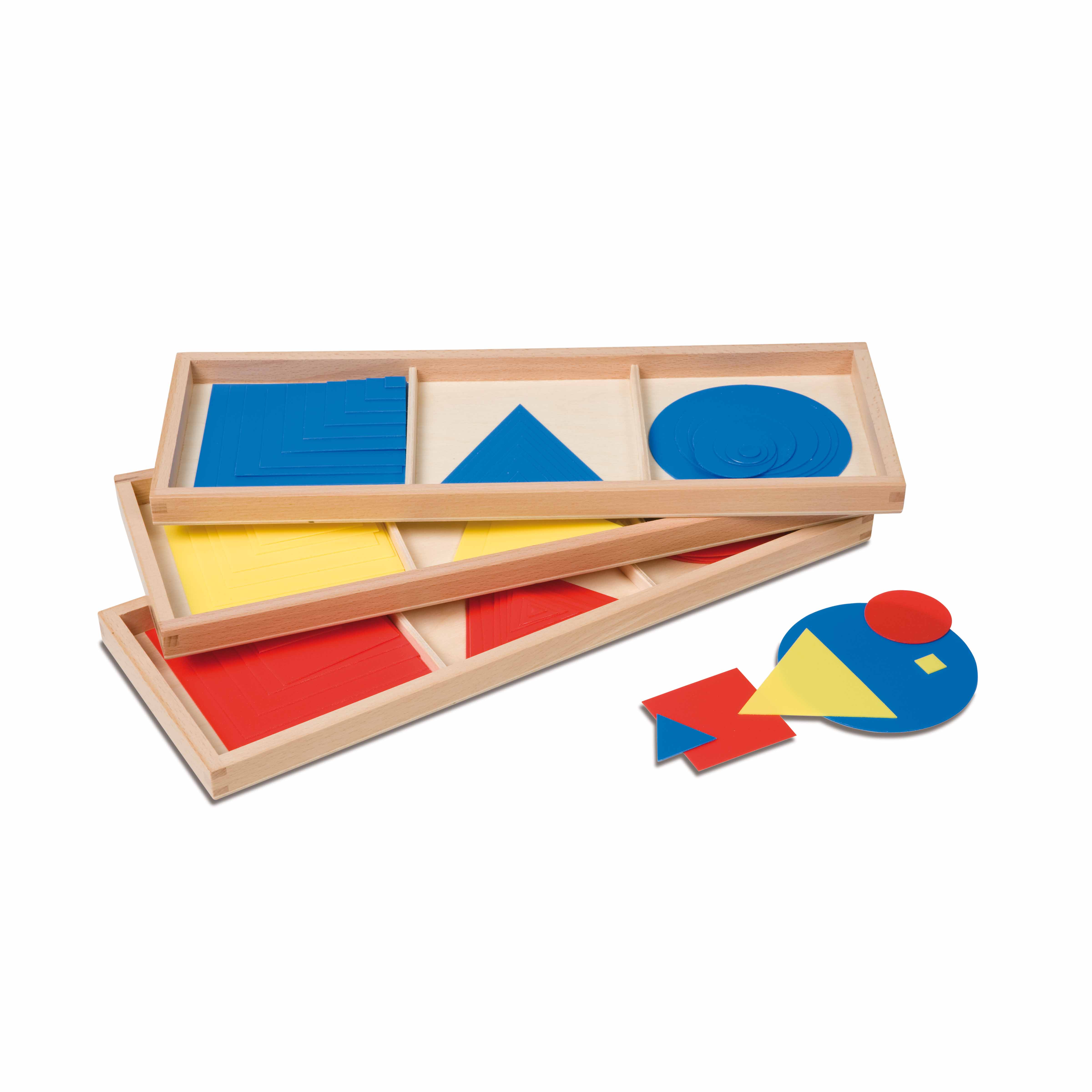 Satz Kreise, Dreiecke und Quadrate - Montessori Sinnesmaterial