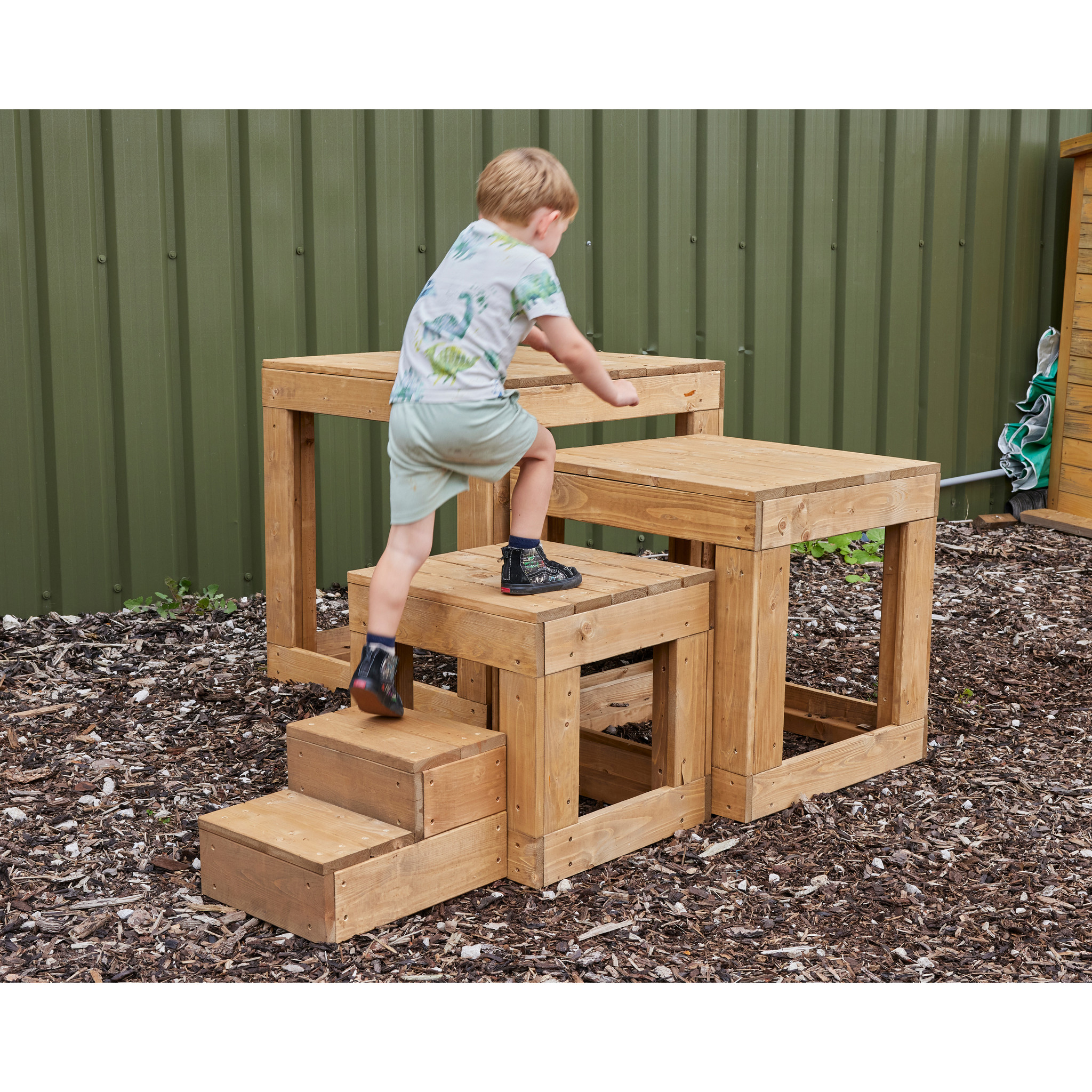 Treppe aus Würfeln, Klettern und Spielen, aus Holz, 4-teilig