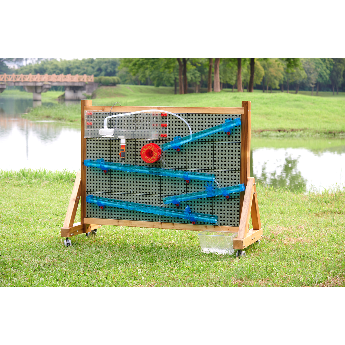 Wasserrutsche Ballbahn Set 92 Teile, längste Bahn 60 cm, Halterungen, ab 3 Jahre