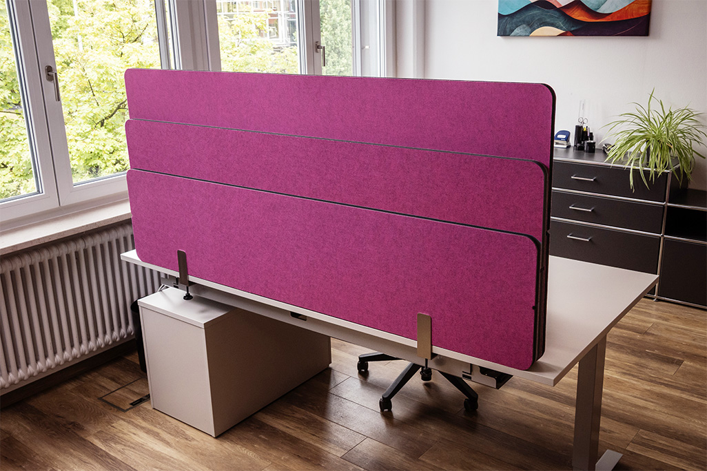 Lärmschutz Akustik-Trennwand Pink, 180x60 cm, soni STELLWAND