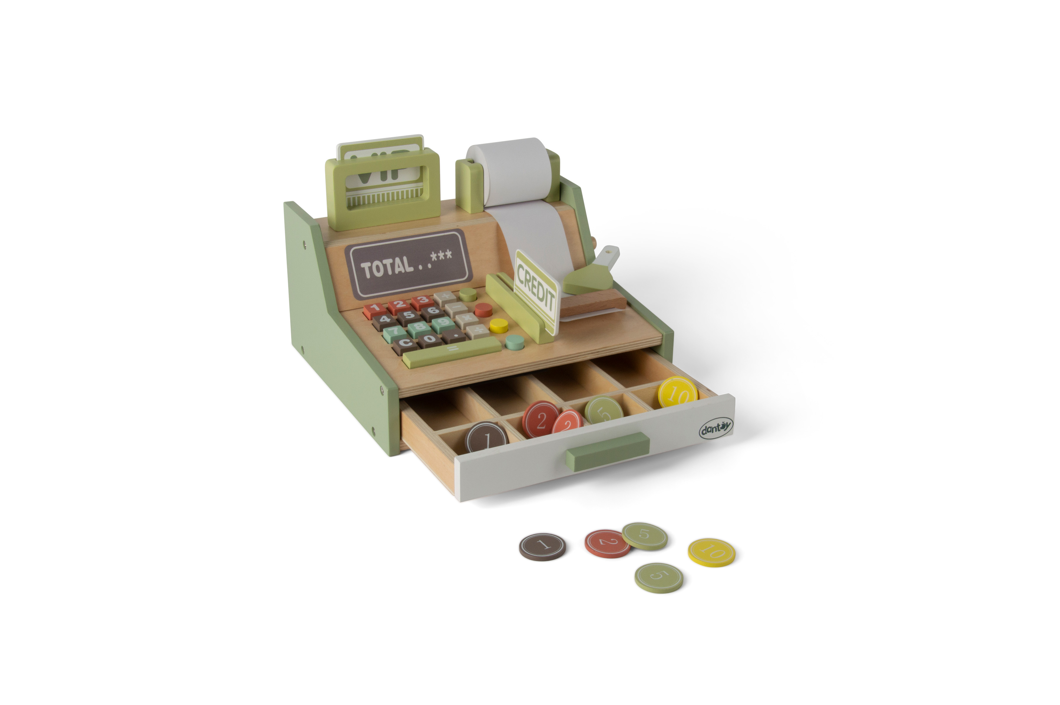 Spielkasse dantoy WOOD, 17 Teile