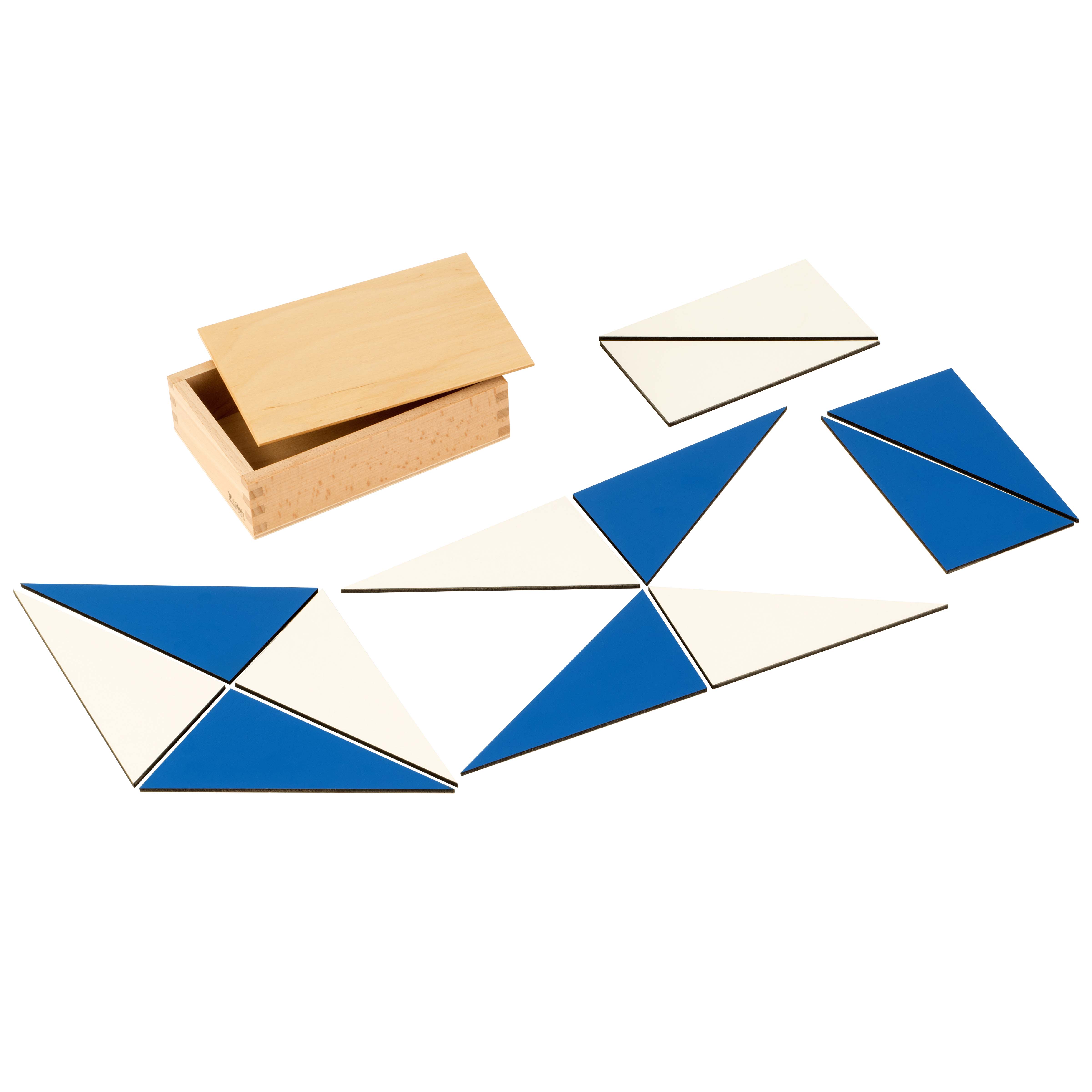 Zwölf blaue Dreiecke - Montessori Sinnesmaterial