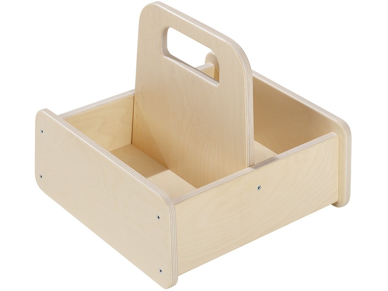 Aufbewahrungskorb Up aus Holz zum Transport von Büchern, natur
