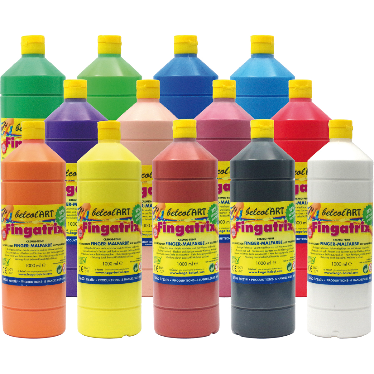 Fingermalfarbe 1000 ml, cremig, abwaschbar, mit Bitterstoff, hellgrün